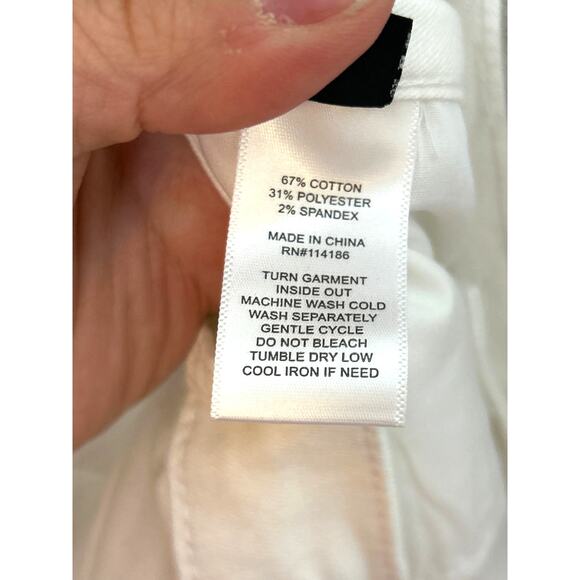 Frye Women’s 16 White High Rise Cuffed Crop Stretch Denim Jeans NWT roll cuff - Picture 8 of 8